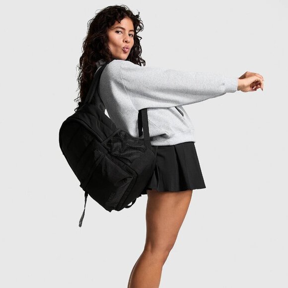 Victorias Secret Backpack School College Puffer Black Shoulderbag  organiz… - Picture 3 of 12